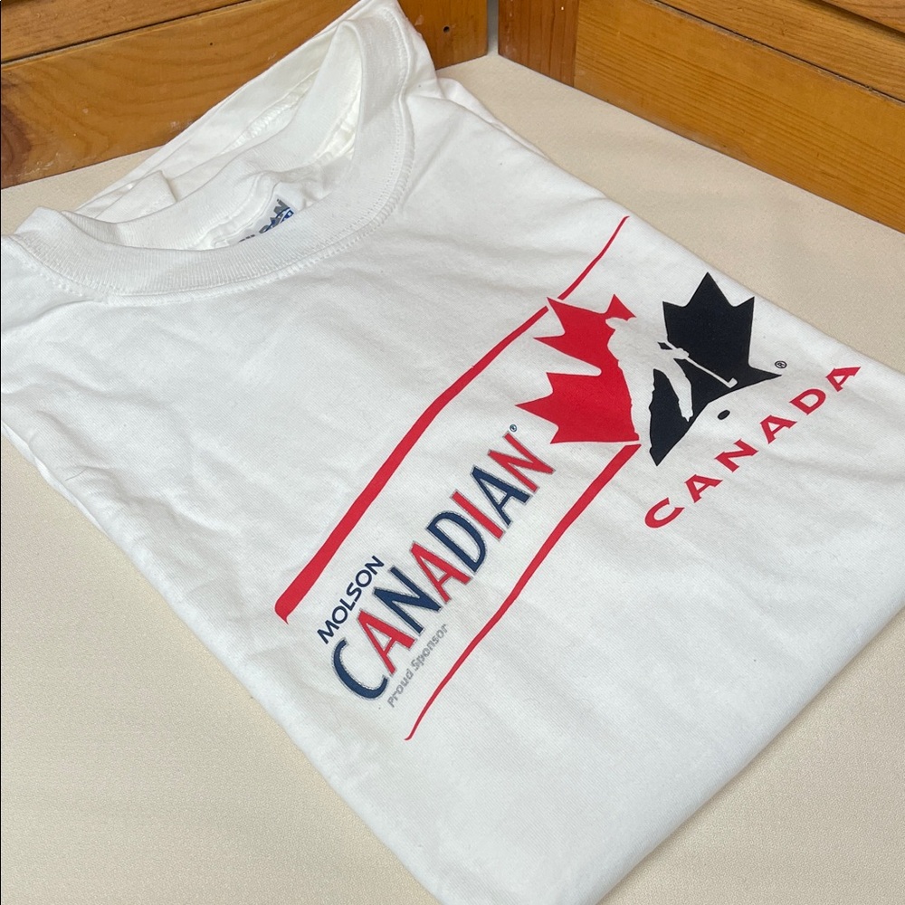 Gildan White Team Canada Molson Canadian Hockey T-Shirt 🇨🇦 - Picture 10 of 10